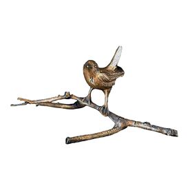 Kleine Vogelfigur aus Bronze - Vogel sitzt auf Zweig -...