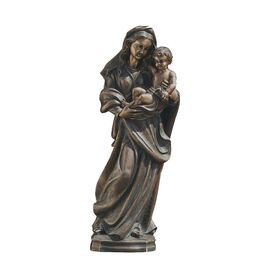 Jesus sitzt auf Marias Arm - stilvolle Bronzegussfigur -...