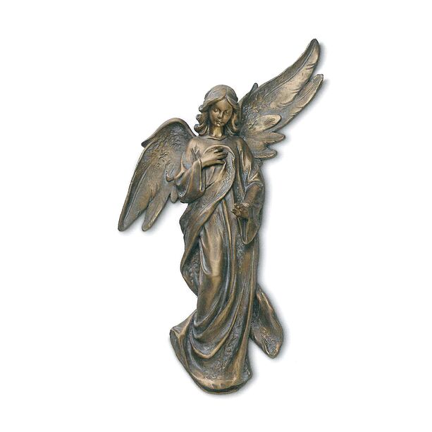 Stilvolles Wand Bronzerelief - Engel mit heilender Hand - Engel Fera