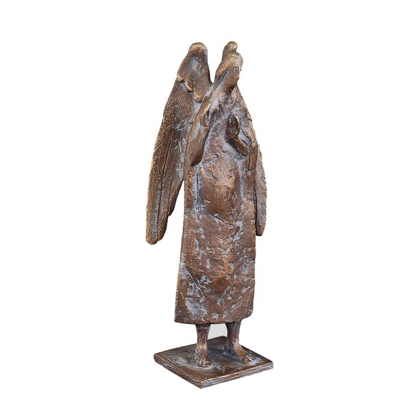 Abstrakte Engelfigur mit Wachsgusspatina - Bronzeguss - Adoll
