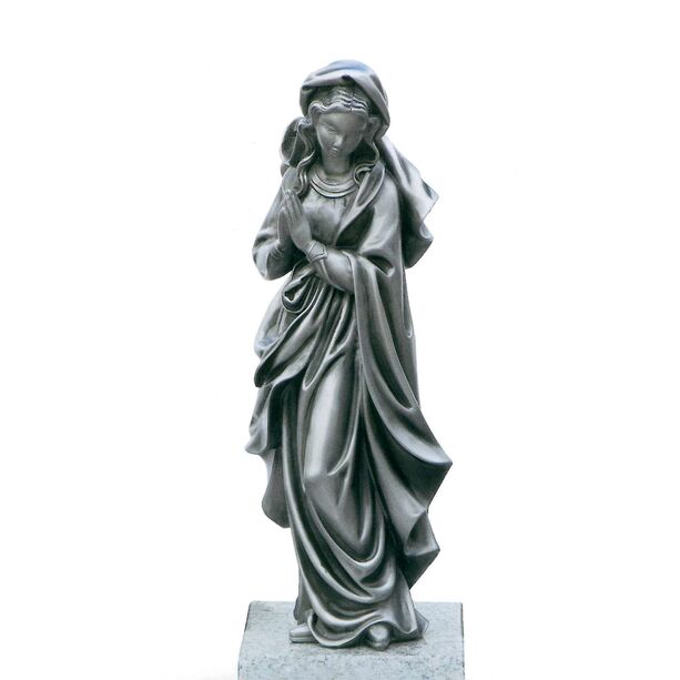 Betende Marienfigur aus Bronzeguss - stehend - Vergine Del Carone