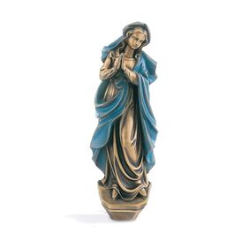 Schne Bronze fr den Garten - Betende Maria mit blauem...