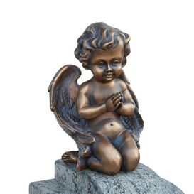 Betender Engeljunge kniend aus Bronzeguss - Manuel