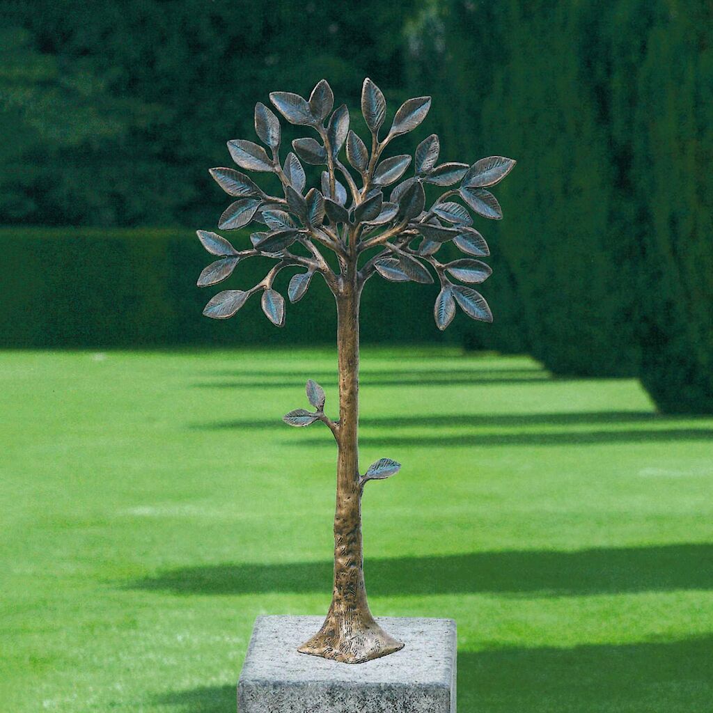 Gro er Bronzebaum Mit Gr nen Bl ttern Zur Standbefestigung Eoleon 