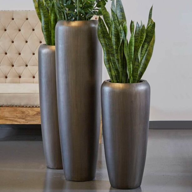 Groe Indoor Pflanzvase in modernem Graphit Look - Setundo