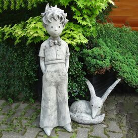 Gartenfigur kleiner Prinz & Fuchs aus Steinguss - Der...