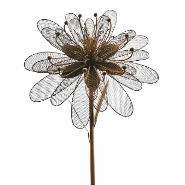 Moderner Gartenstecker als Blume aus Rost Metall - Escato