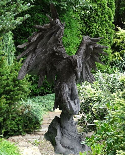 Imposante XXL Adler Gartenfigur aus Steinguss - Adelo