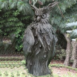 Gartenfigur Eule - lebensgro - aus Steinguss - Eutero