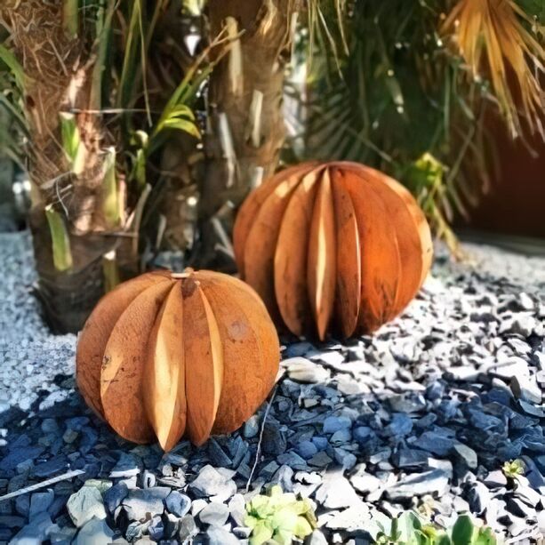 Gartendeko Kaktus aus Rost Metall - rund - Tilo