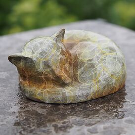 Kleine Bronze Tierdeko fr den Garten - schlafender Fuchs...