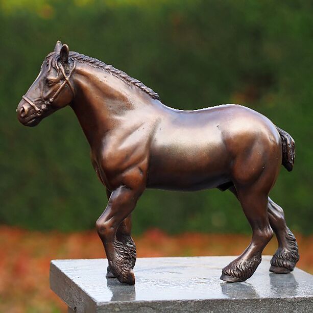 Belgisches Kaltblut - Kleine Pferdeskulptur aus Bronze - Belgeran