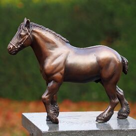 Belgisches Kaltblut - Kleine Pferdeskulptur aus Bronze -...