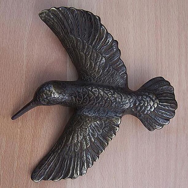 Fliegender Bronze Vogel als Trklopfer fr die Wand - Kolibri Miran