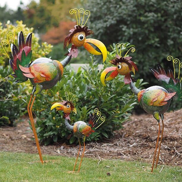 Bunte Vogelskulptur aus Metall fr den Garten - Friedolin