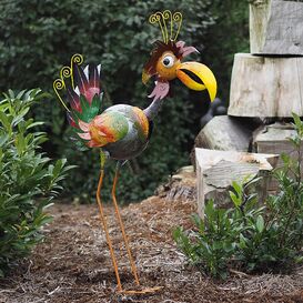 Bunte Vogelskulptur aus Metall fr den Garten - Friedolin