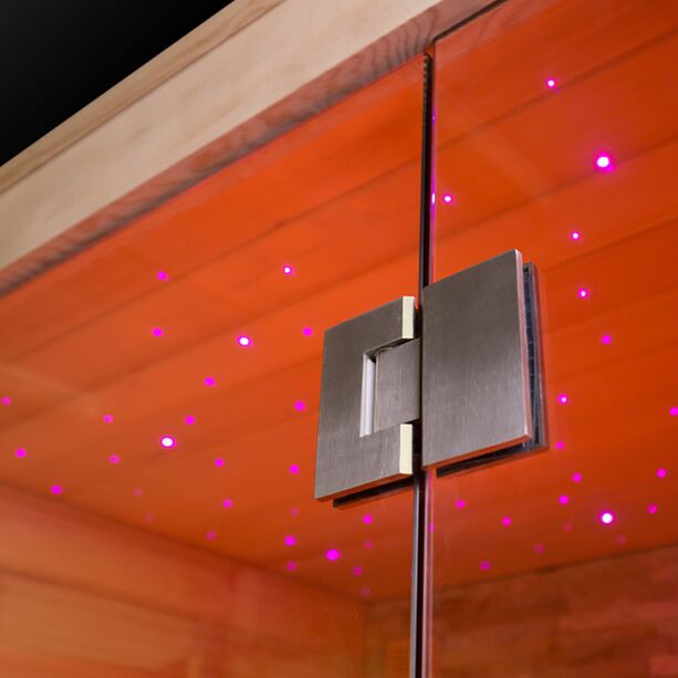 Luxus Infrarotkabine mit Natursteinwand und LED-Sternenhimmel für daheim - Mena