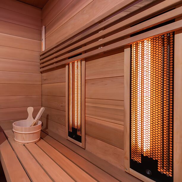 Indoor Sauna & Infrarot Kombination aus Holz für zu Hause - vollausgestattet - Amneria