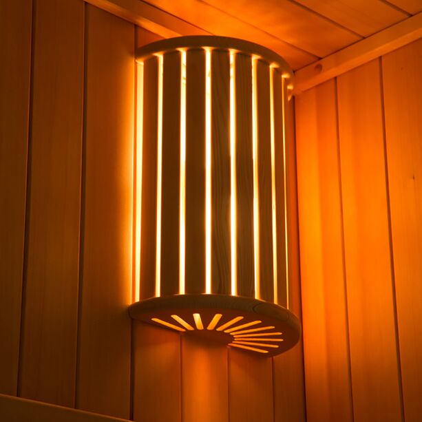 Vollausgestattete Indoor Sauna aus Holz in verschiedenen Größen mit Glastür - Visal