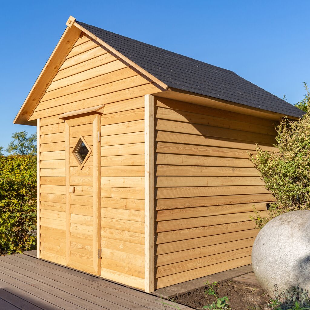 Image of Gartenhaus Sauna für 3-6 Personen aus skandinavischen Fichtenholz - Banita / mit Holzofen