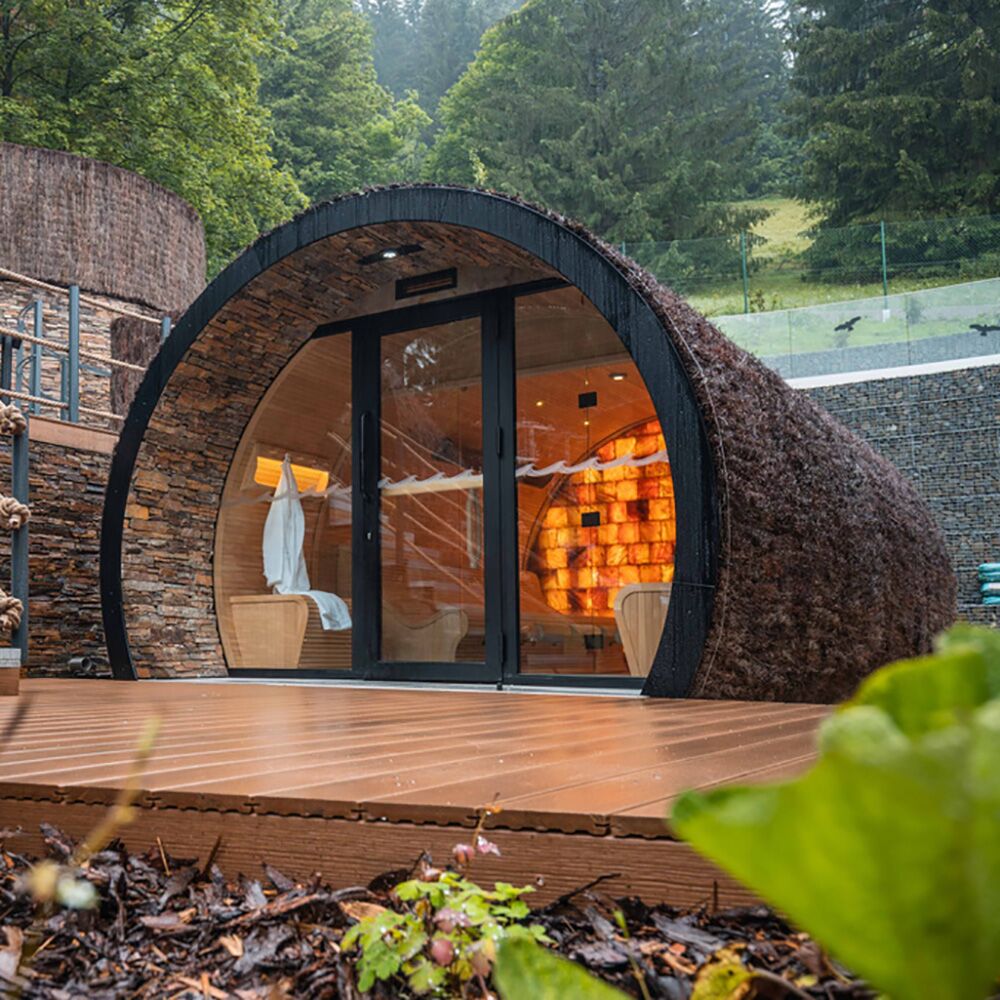 Image of Großes elliptisches Gartenhaus mit Ruheraum zur Entspannung - Amunet / Außenverkleidung aus Silikon-Kunstharz