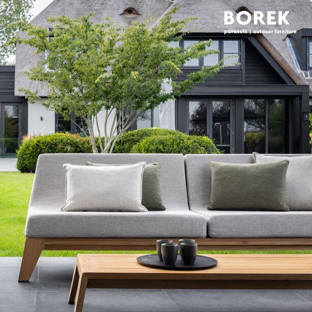 Großes rollbares Borek Loungesofa mit Kissen für Garten und Terrasse - Hybrid Loungesofa