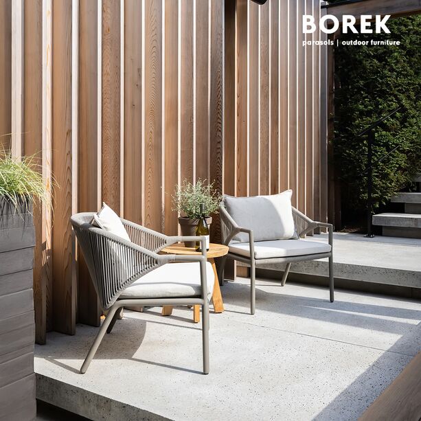 Eleganter Loungesessel mit Kissen fr den Garten aus Aluminium - Borek - Madeira Loungesessel