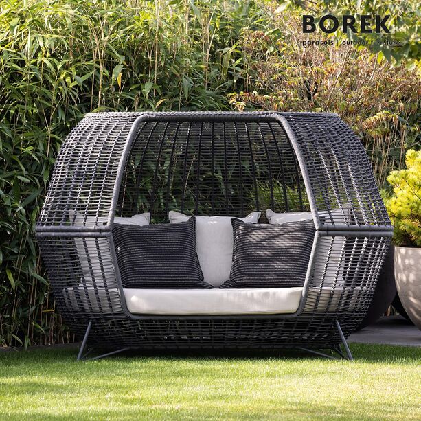 Groes Borek Tagesbett aus Aluminium und Ardenza mit Dach - Nido Gartenbett
