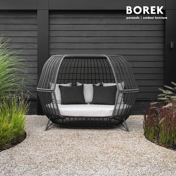 Groes Borek Tagesbett aus Aluminium und Ardenza mit Dach - Nido Gartenbett