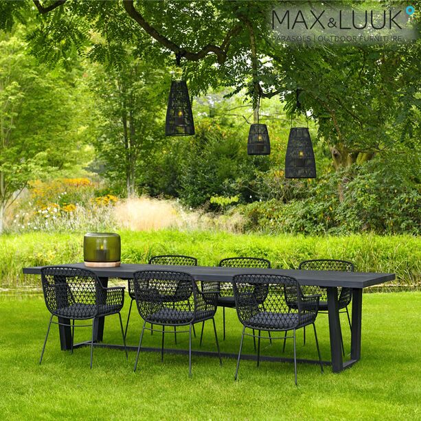 Schwarze Gartenlichter zum Hngen oder Aufstellen - 3er Laternen Set von Max & Luuk - Mace Laternen