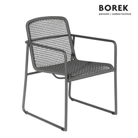 Dunkelgrauer Borek Outdoor Stuhl aus Aluminium mit...