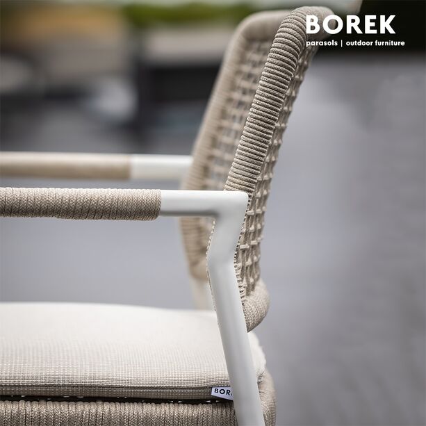 Weißer Aluminium Gartenstuhl mit Geflecht aus Ardenza - Borek - Espinho Stuhl