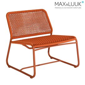 Loungechair mit Geflecht aus Aluminium in orange - Max &...
