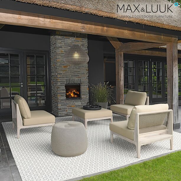 Hängelaterne für den Garten von Max & Luuk - Aluminium und Outdoor Geflecht - Wes Lampe