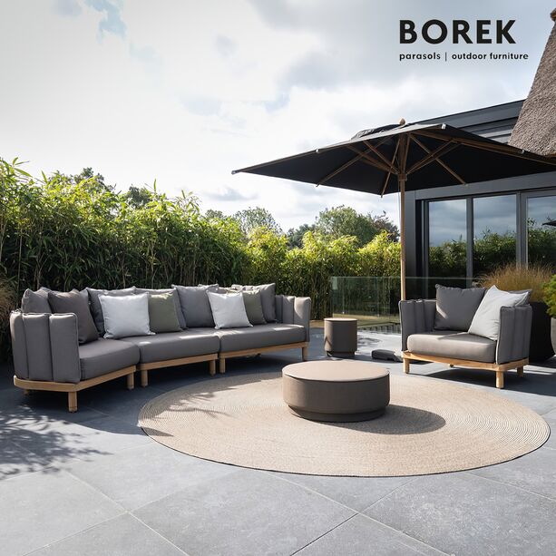 Eleganter Outdoor Hocker fr Garten und Terrasse von Borek - rund - Cusano Hocker / Braun / 32x80cm (HxDm)