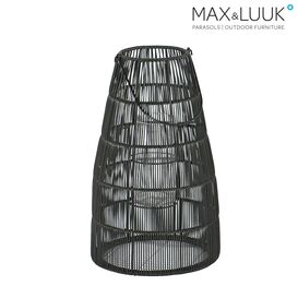 Schwarze Outdoor Leuchte zum H�ngen oder Aufstellen mit Glas-Kerzenhalter - Max & Luuk - Mace Laterne / 51x31cm (HxDm)