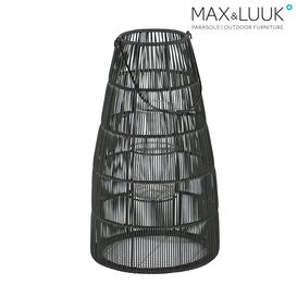 Schwarze Outdoor Leuchte zum H�ngen oder Aufstellen mit Glas-Kerzenhalter - Max & Luuk - Mace Laterne / 66x36cm (HxDm)