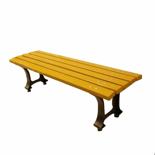 Schlichte Sitzbank aus Holz und Metall ohne Rckenlehne - Flemming