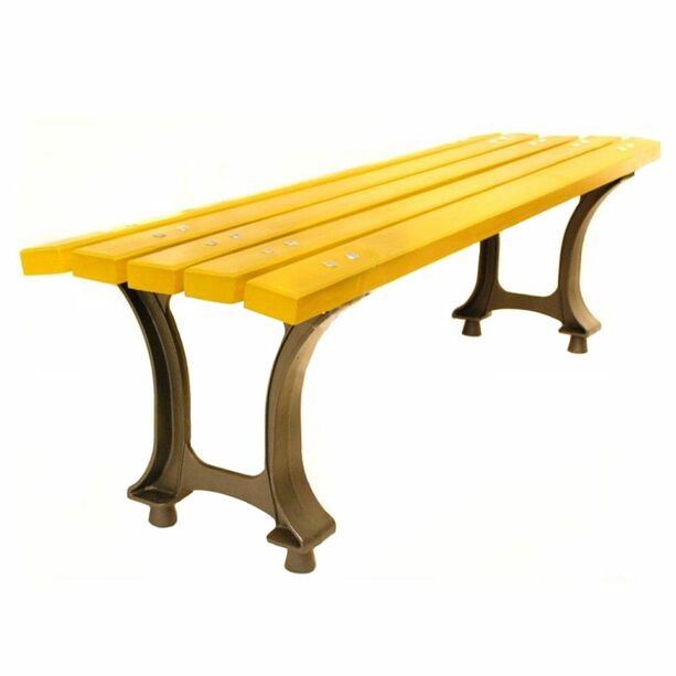 Schlichte Sitzbank aus Holz und Metall ohne Rckenlehne - Flemming
