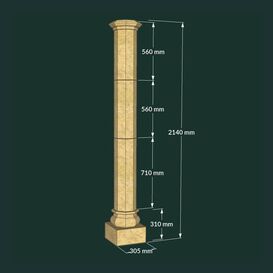 Hohe Stein Gartensule fr Pergolas - 8-eckig - Nerkshire