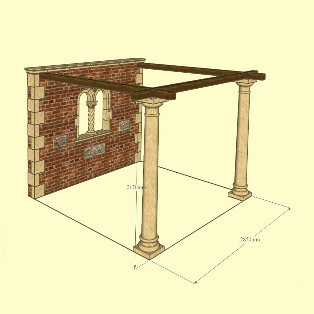 Image of Antike Ruinenmauer mit Fenster & Säulen als Pavillon - Gravewood Pavillon