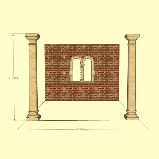 Antike Ruinenmauer mit Fenster & Säulen als Pavillon - Gravewood Pavillon