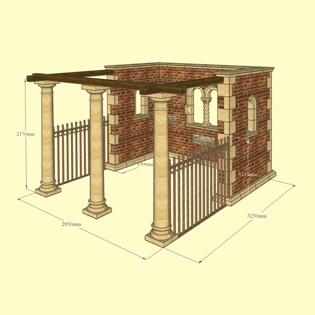 Image of Großer Ruinen Pavillon mit dorischen Säulen - Coronwood Pavillon / 3 Säulen