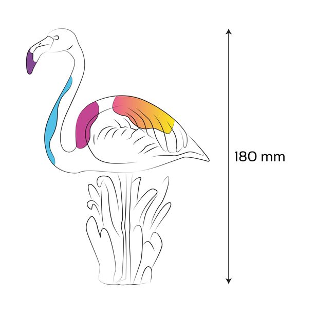 Flamingo mit Farbe & Pinsel zum Bemalen aus natrlichem Gips - Elviri