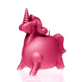 Lustige Einhorn Kinderfigur als Kerze - vegan & bunt - Silana / Pink dunkel