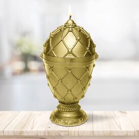 Gro�es Faberg� Dekoei als Kerze - vegan & edel - Neskan / Gold