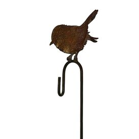 Lebensgroer Vogel aus Eisen auf Gartenstecker - Enso