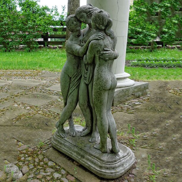 Drei Grazien - stilvolle Steinguss Skulptur fr den Garten - Ragazza
