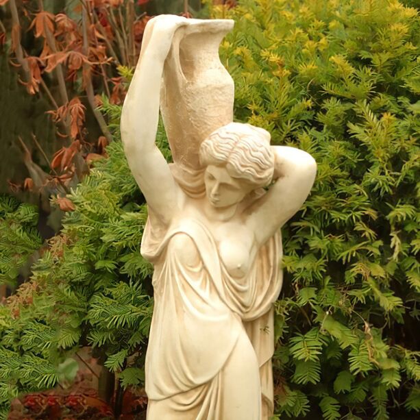 Wetterfeste Mädchen Steinguss Skulptur mit Krug - Carlotta