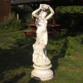 Anmutige Gartenfigur aus Steinguss - Frauen Aktskulptur -...